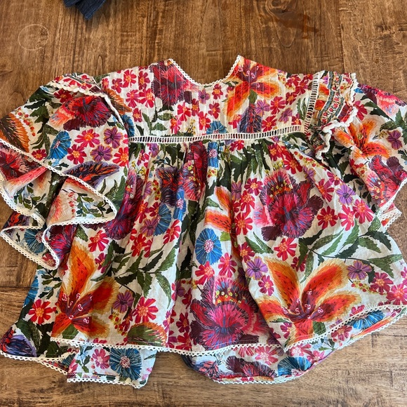 Farm Rio Off-White Tropical Yard Blouse - Picture 2 of 3